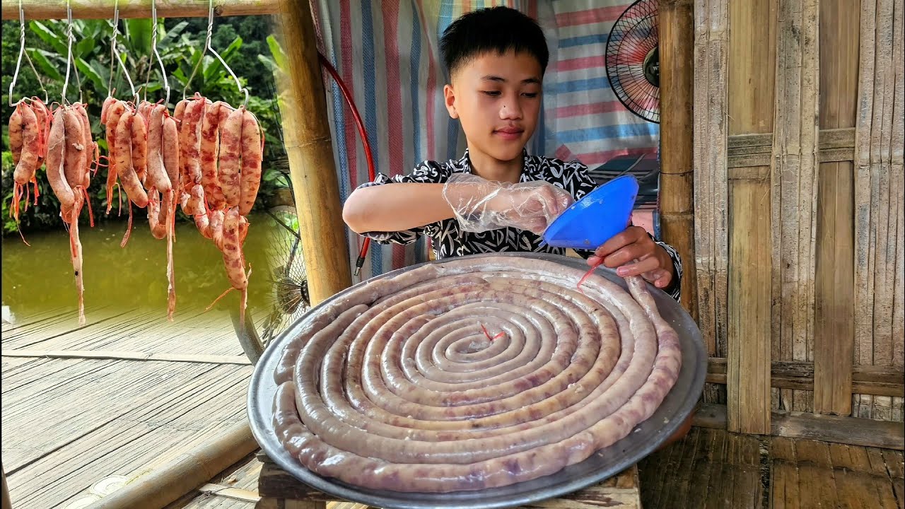 Nam's Boy Buys Intestines and Pork to Make Chinese Sausage - Nam's Way of Making Chinese Sausage