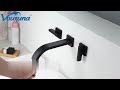 Vouruna matte black wall mounted bathroom sink faucet