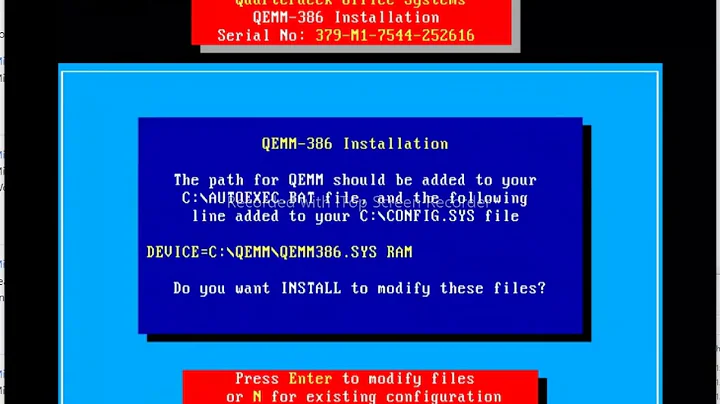 Install QEMM 6.x