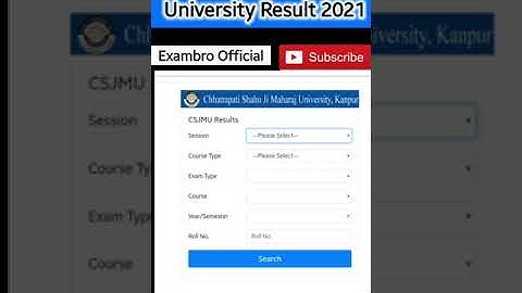 CSJM Kanpur University Result 2021 #CSJMKanpurUniversityResult2021 #CJSM #short | CSJM Result 2021