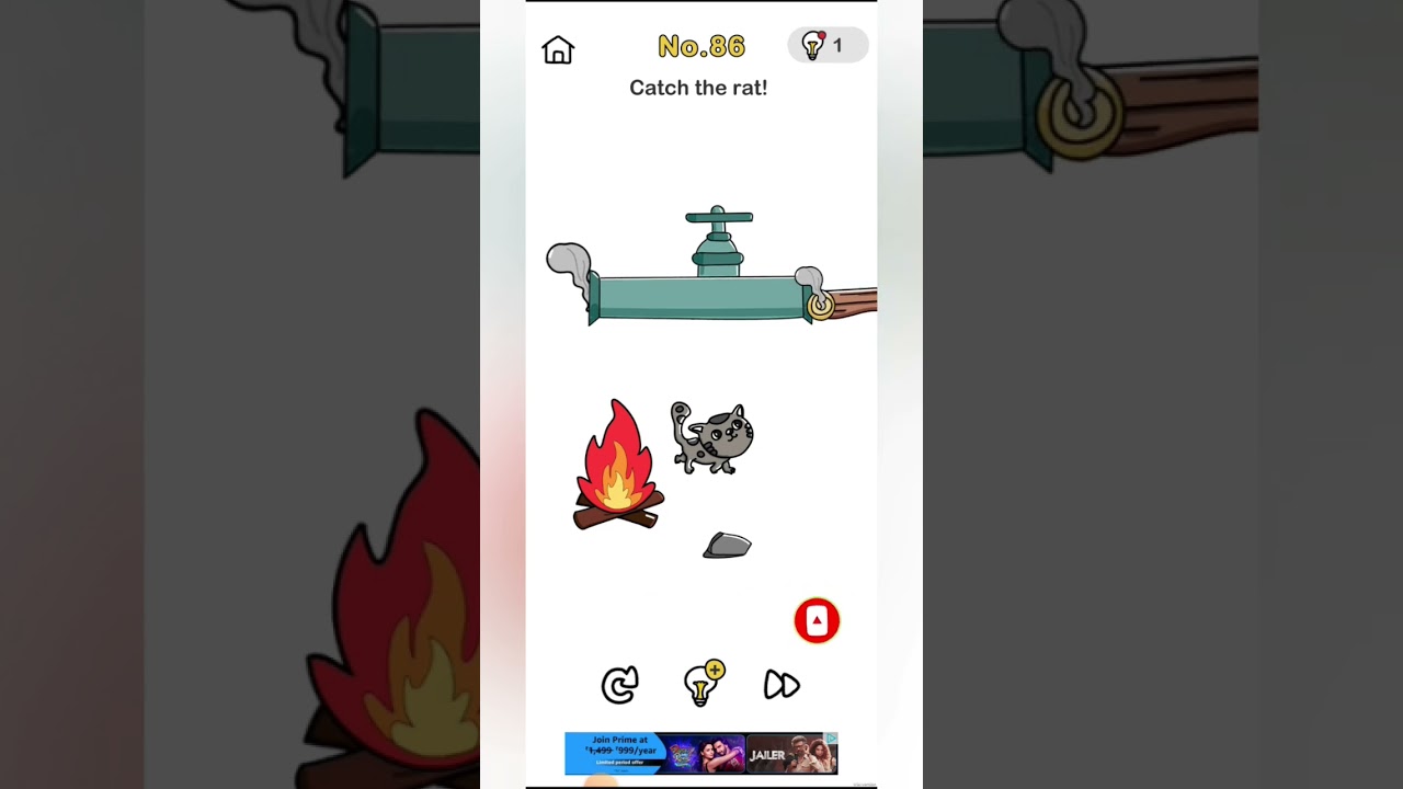 brain out level 86 || catch the rat! || how to solve brain out level 86 