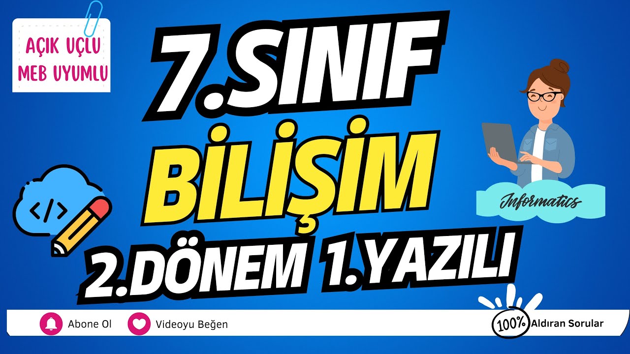 7.Sınıf Bilişim Teknolojileri 2.Dönem 1.Yazılı Soruları ve Çözümü Yeni (%99 Çıkabilir 😊)