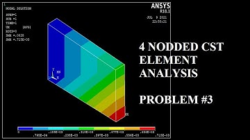 Stress Analysis| 4Nodded | CST Element |2D Finite Element Formulations | ANSYS APDL 18.1 | Problem 3