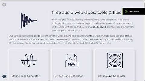 Online tone generator - Generate pure sine wave sound signal.