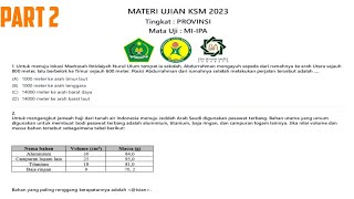 PART 2 - DISCUSSION OF THE ORIGINAL QUESTIONS FOR THE 2023 INTEGRATED MI SCIENCE KSM PROVINCE LEV...