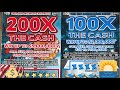 Florida Lottery scratch off 200X & 100X the Cash scratch off winners #floridalottery