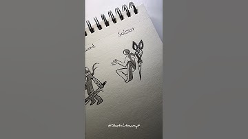 How to draw body with (Scythe, Sword,Scissor)#drawing #stickman #tutorial #fyp