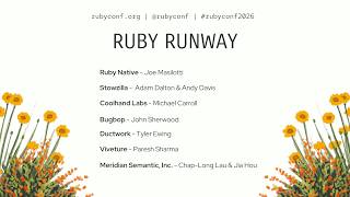RubyConf 2026 - Ruby Runway Finals