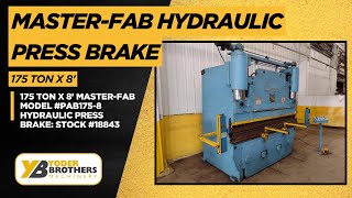 175 Ton X 8 Master-Fab Model -8 Hydraulic Press Brake Stock