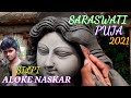 Saraswati murti making 2021  big saraswati hairstyle babaneka tarika  panchami saraswati idol