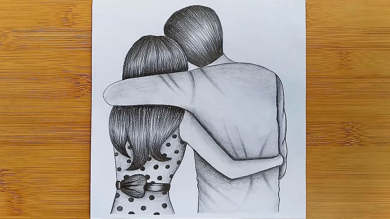 Pencil Sketch Of A Love Couple  DesiPainterscom