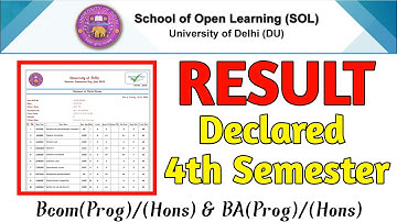 DU SOL 4th Semester Result Declared || du sol 4th semester result kaise nikale #dusol