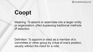 Coopt Meaning