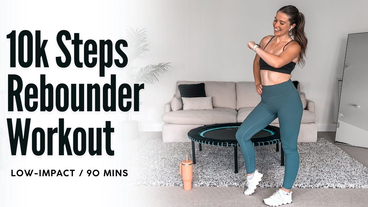 10K Steps Rebounding Workout Challenge | Full Body Cardio, Low Impact, 90 Minutes of Fun