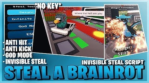 Steal A Brainrot Script  NO KEY    Invisible Steal, Desync, Anti Turrets, Anti Hit, Esp & More! 🐉🥇