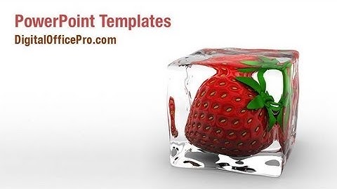 Strawberry in Ice PowerPoint Template Backgrounds - DigitalOfficePro #00029W