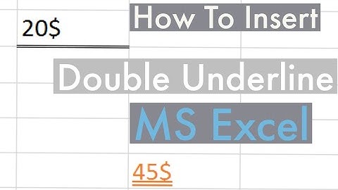 How To Insert Double Underline In Microsoft Excel Do Double Underline In MS Excel Cell