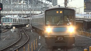 【4K】JR奈良線　普通列車205系電車　ﾅﾗNE405編成　京都駅到着