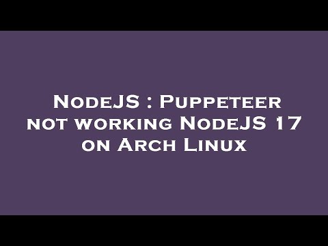 NodeJS : Puppeteer not working NodeJS 17 on Arch Linux