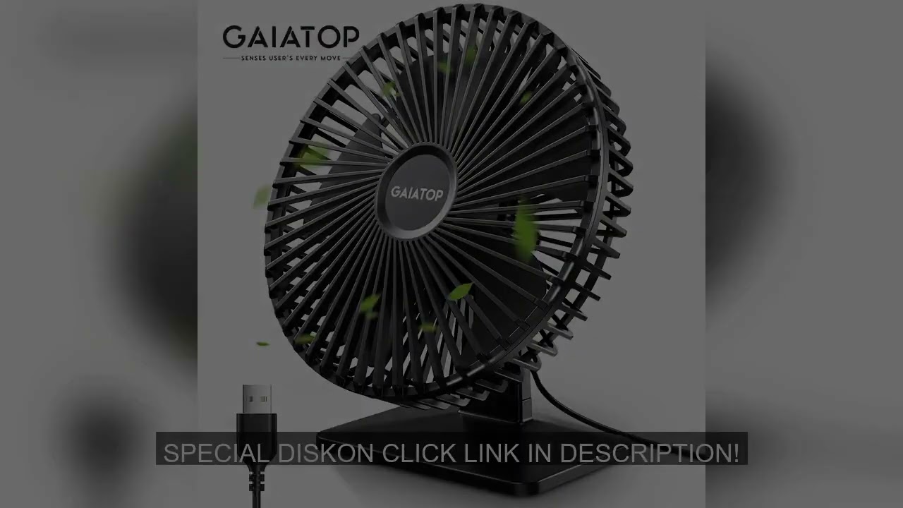 GAIATOP Desk Fan Portable USB Fan 90° Adjustable Cooling Fan Mute 4 Speed Adjustment Ultra Quiet Sui
