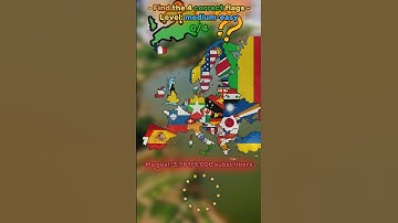 - Find the 4 correct flags - level: medium-easy - #mapping #europe #geography #guess #map #shorts