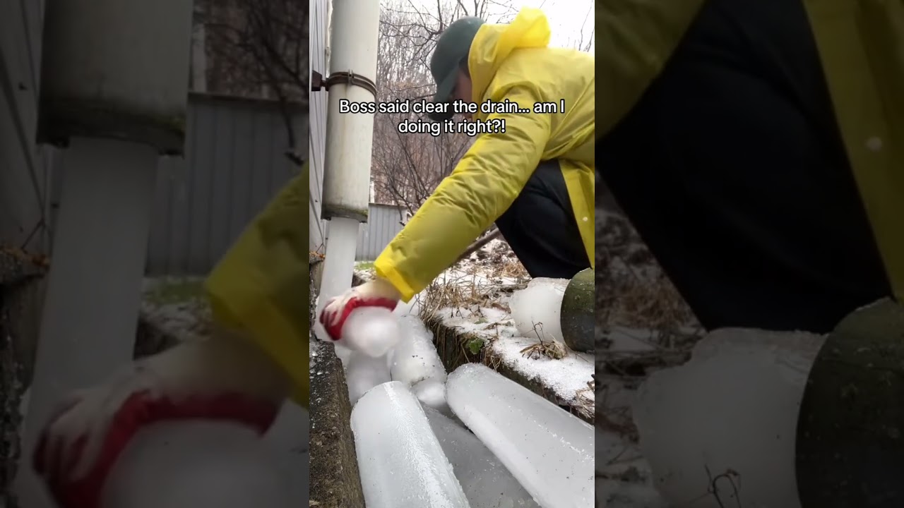 Cleaning frozen pipe!