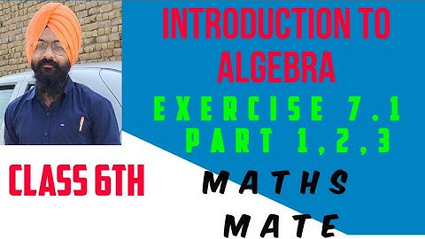 Introduction To Algebra Class 6th Exercise 7.1 Part 1 2