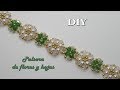 DIY - Pulsera  de flores y hojas