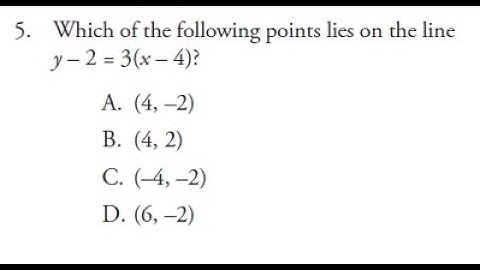 GED Practice - Which of the following points lies on the line
