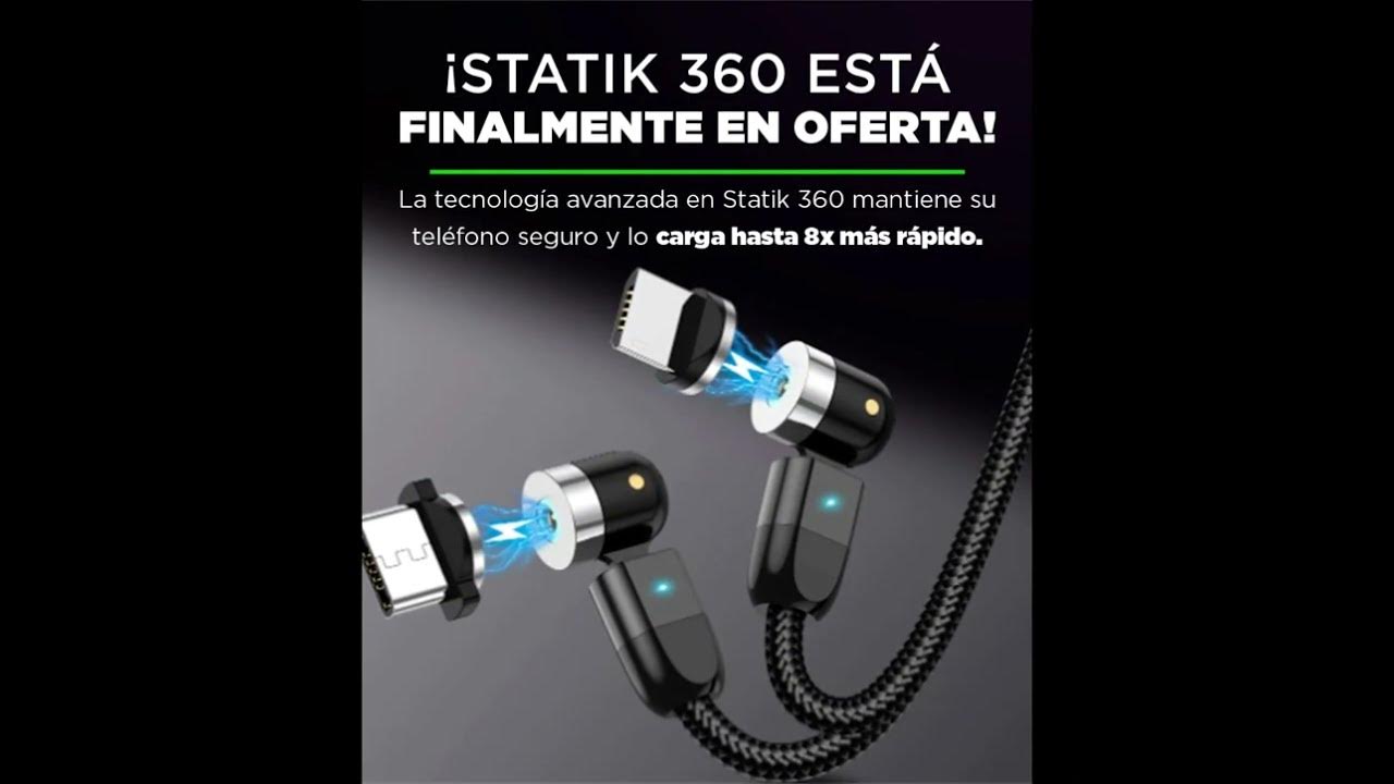 Statik 360 Pro - Cargador magnético para teléfono de 2ª generación | Cable  de carga magnético USB C | Cable de carga magnético 3 en 1 | iProduct