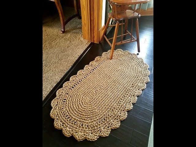 Crochet Jute Rug, Circles Rug, Jute Rug, Handmade, Round Jute Rug