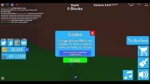 ROBLOX MINING SIMULATOR CODE FOR 2000 COINS