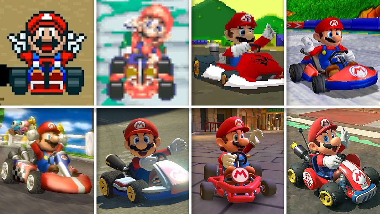 Evolution of Mario Kart Games Win Animations (1992 - 2025)
