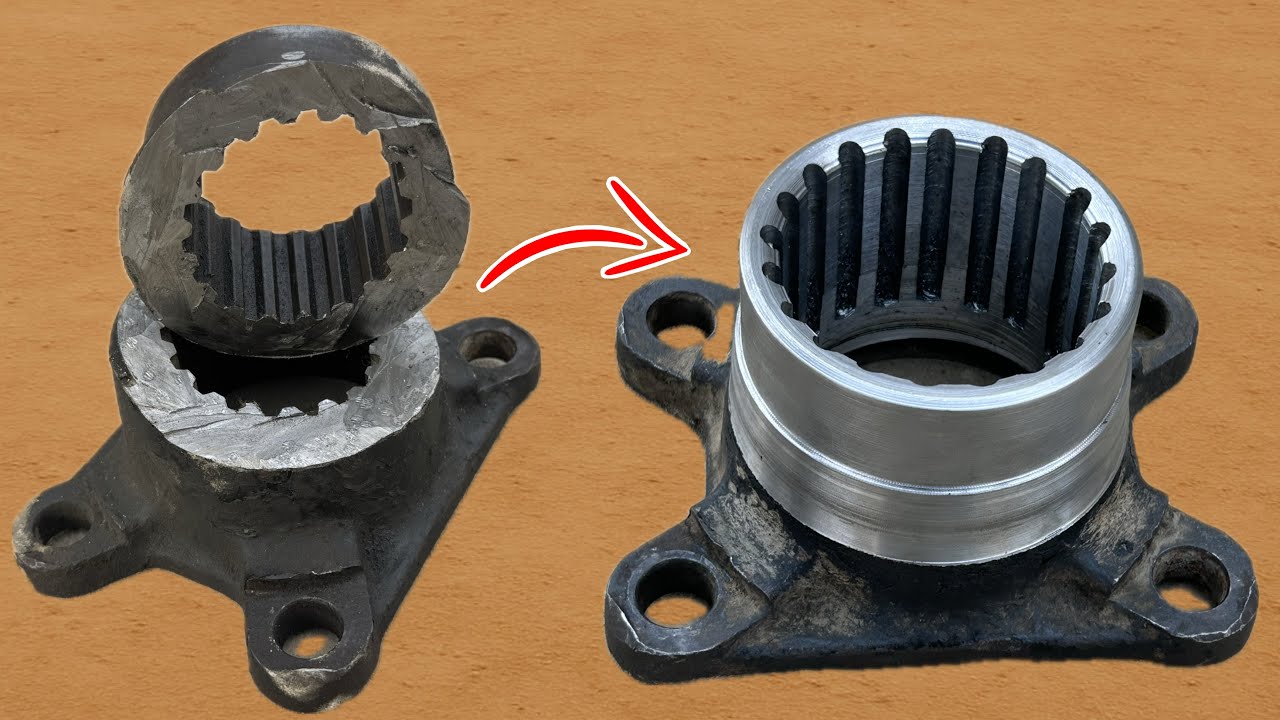 Incredible Repair Process – Broken Companion Flange Restored with Perfect Internal Teeth…