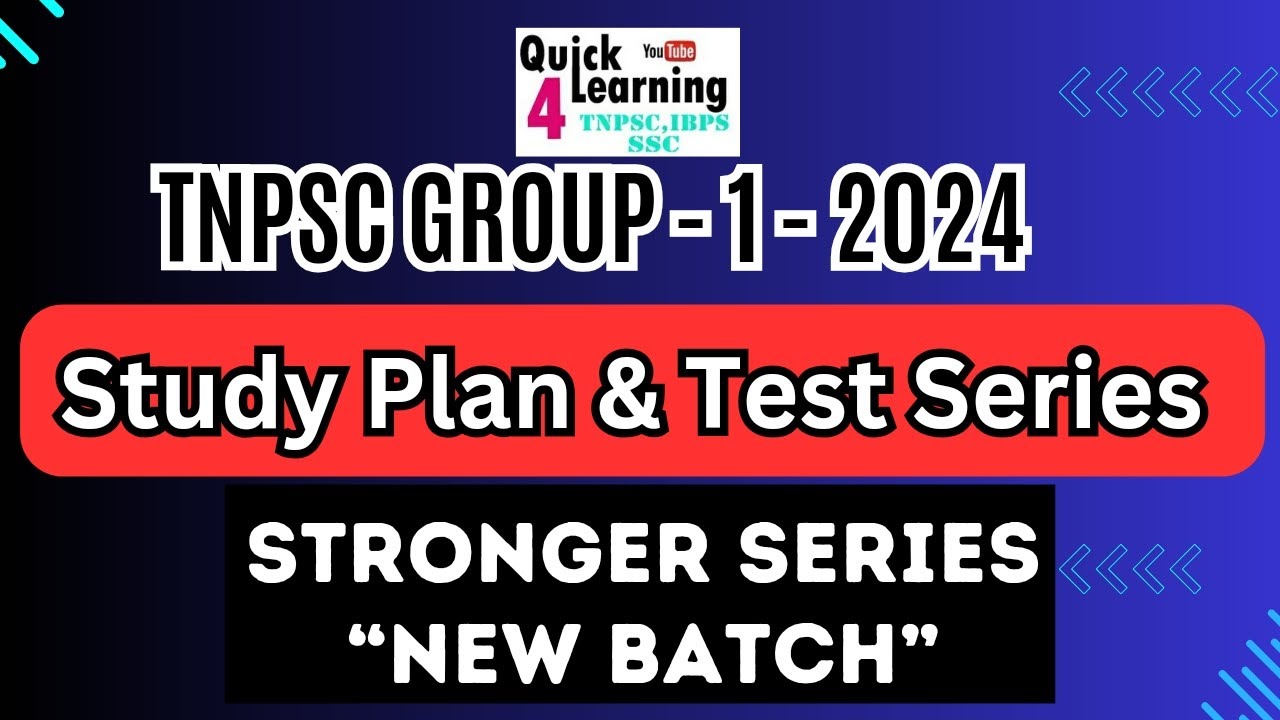 TNPSC Group 1 - 2024 Stronger Series | New Batch | Study Plan Test ...