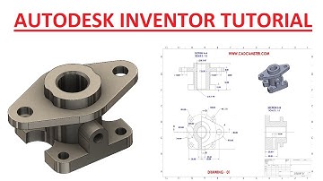 Autodesk Inventor part exercise - 1 ll 2d drawing in description ll
