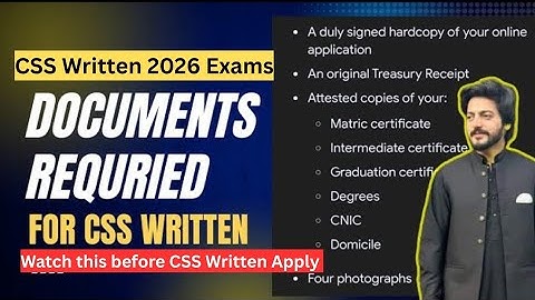 Documents required for CSS 2026 Written Exams | CSS 2026 Written Exam Apply  - CSSTROLOGY