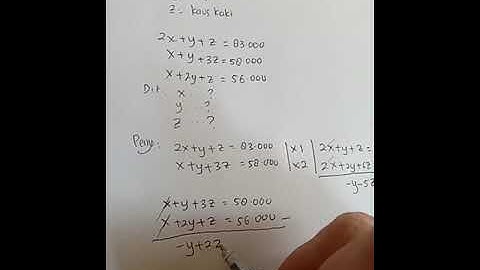 Sistem Persamaan Linear Tiga Variabel Metode Eliminasi (bagian 1)