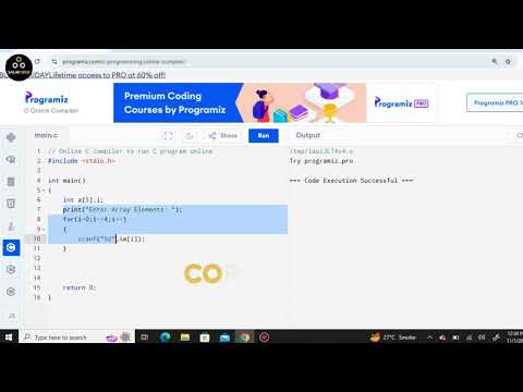 How to print array element in reverse order in C programming language!