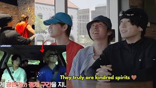 Taehyung hyped over this song in Wooga: Friendcation🤨 now Jungkook is using it in his new vlog😭