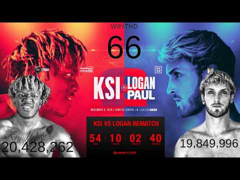 KSI VS LOGAN REMATCH COUNTDOWN! ð´ LIVE SUB COUNT! ð´ ð¥ NOV 9TH - YouTube