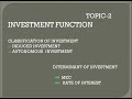 Investment function types determinants