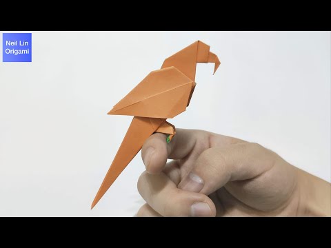 Easy Origami: Paper Parrot / How to make Origami 3D Parrot