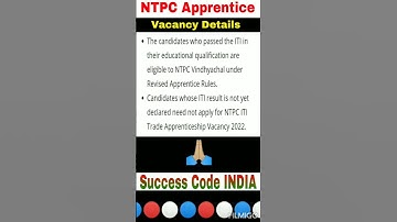 NTPC Apprentice 2022 Notification | NTPC Recruitment 2022 #successcodeindia #shorts #viral