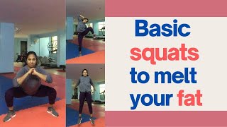 8 variations of basic squats | quick fat loss | no equipment | sandhyas creative vlogs