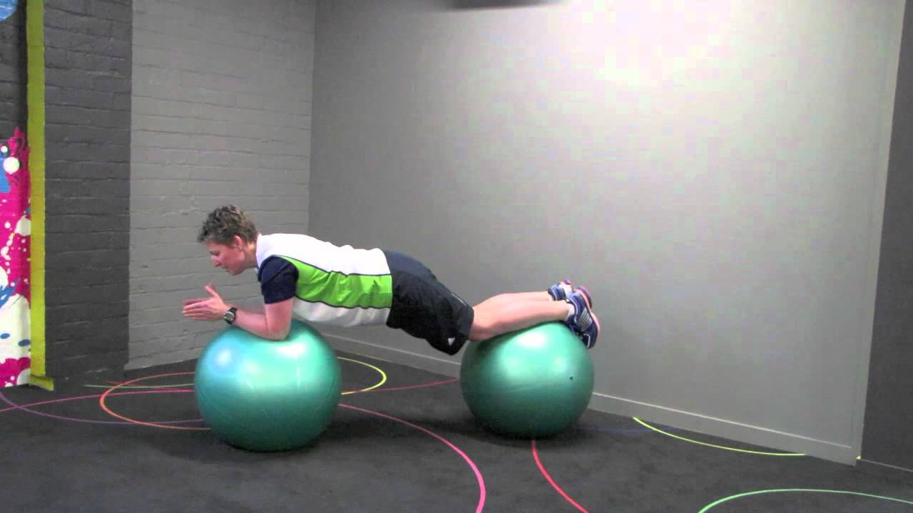 Double Prone Hold with Forward Rollout - Swiss Ball Exercises - YouTube