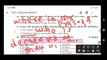 Bridge Course, English, Std.-10, Post Test 2023-24
