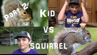 Squirrel vs Boy...who's smarter  Squirrel Ninja Rope Course Part 2 (Squirrel Pranks)