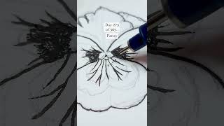 Drawing a pansy for day 273 of my art challenge 💐✨