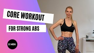 Core Workout For Flat Tummy And Slim Waist 8 Min Strong Ab Muscle Exercise Core Strength At Home